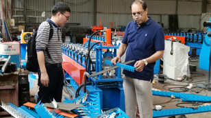 干墙建筑材料制造商访问中国成型机械厂